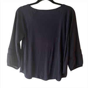 LOFT Outlet Navy 3/4 Length Sleeve Top XSP